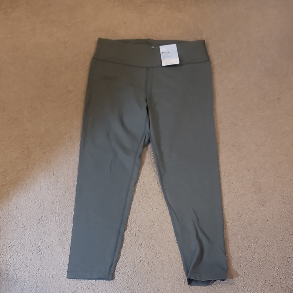 Womens Olive Green FLX Leggings